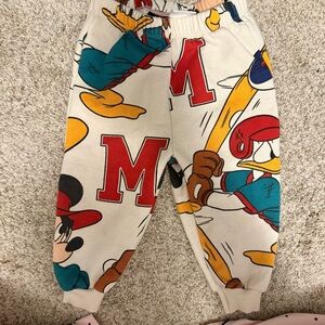 ZARA 12-18M Toddler Boy White Disney Baseball Sweatpants